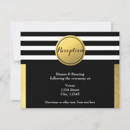Gold Foil & Black Circle Wedding Card Einladung