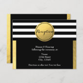 Gold Foil & Black Circle Wedding Card Einladung (Vorne/Hinten)