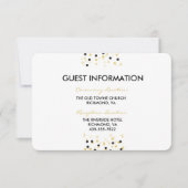 Gold Foil & Black Confetti Dots Hochzeitsinfo Card Einladung (Vorderseite)