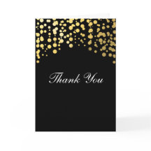 Gold Foil Black Confetti Hochzeit Dankeschön Karte