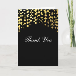 Gold Foil Black Confetti Hochzeit Dankeschön Karte