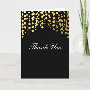 Gold Foil Black Confetti Hochzeit Dankeschön Karte
