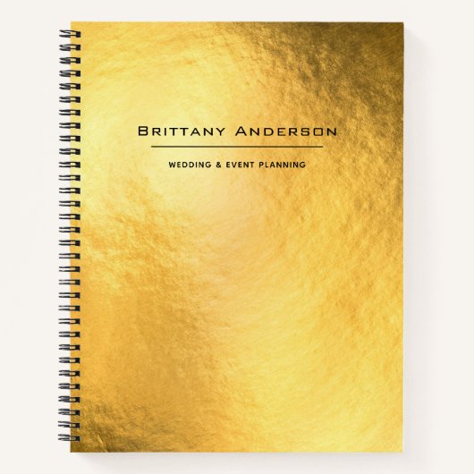 Gold Foil Black Typografy Business Planner Notizblock (Vorderseite)