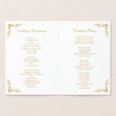 Gold Foil Blüh Frame Wedding Zeremony Programm (Innenseite)