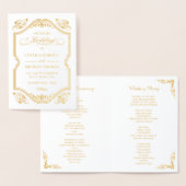Gold Foil Blüh Frame Wedding Zeremony Programm (Anzeige)
