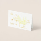 Gold Foil Blume Danke Karte (Vorderseite)