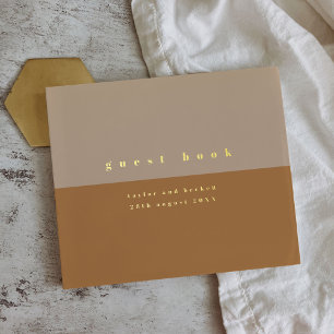 Gold Foil Blush Color Block Wedding Guest Book Gästebuch