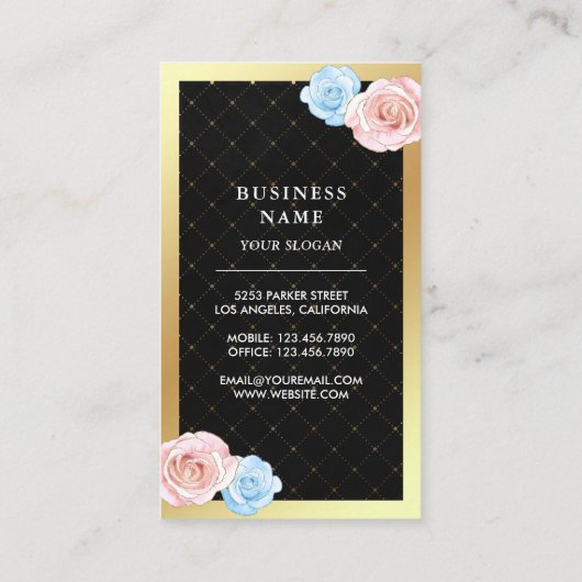 Gold Foil Blush Pink Cake Balloons Event Plane Visitenkarte (Rückseite)