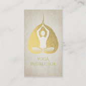 Gold Foil Bodhi Leaf mit Yoga Meditation Haltung Visitenkarte (Vorderseite)