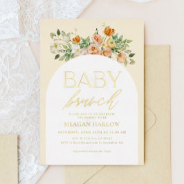 GOLD FOIL Boho Floral Girl Brunch Einladung