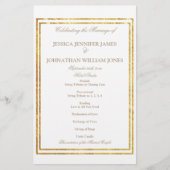Gold Foil Border Elegantes Script Wedding Program (Vorderseite)
