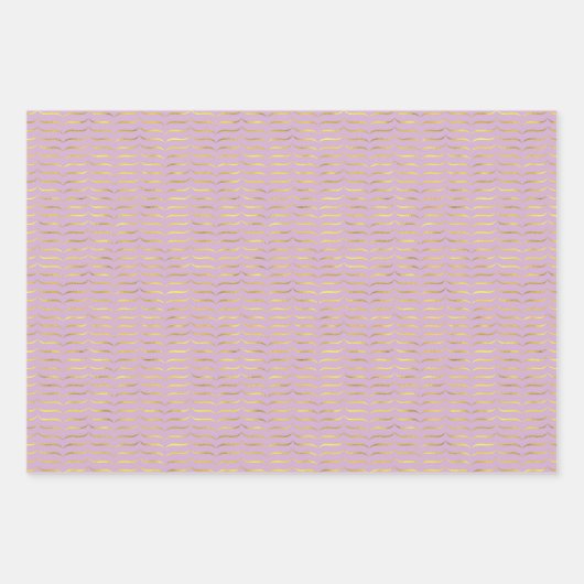 Gold Foil Brackets und Lilac farbige Hintergründe Geschenkpapier Set (Vorderseite 2)