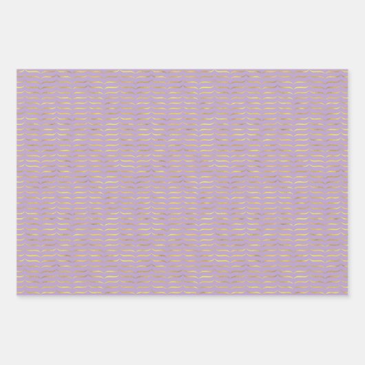 Gold Foil Brackets und Lilac farbige Hintergründe Geschenkpapier Set (Vorderseite)