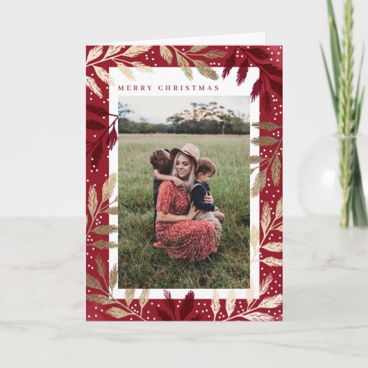 Gold Foil Branches Frohe Weihnachten 3 Foto (Vorderseite)