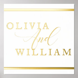 Gold Foil Bride & Groom Names Hochzeit willkommen Foliendrucke