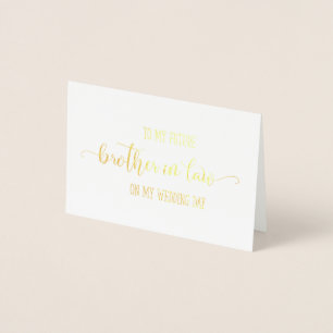Gold Foil Brother in Law Wedding Day Danke Folienkarte