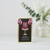 Gold Foil Burgundy Cake Balloons Eventplaner Visitenkarte (Stehend Vorderseite)