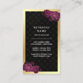 Gold Foil Burgundy Cake Balloons Eventplaner Visitenkarte (Rückseite)