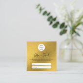 Gold Foil Business Refer eine Freundschaftskarte Quadratische Visitenkarte (Stehend Vorderseite)