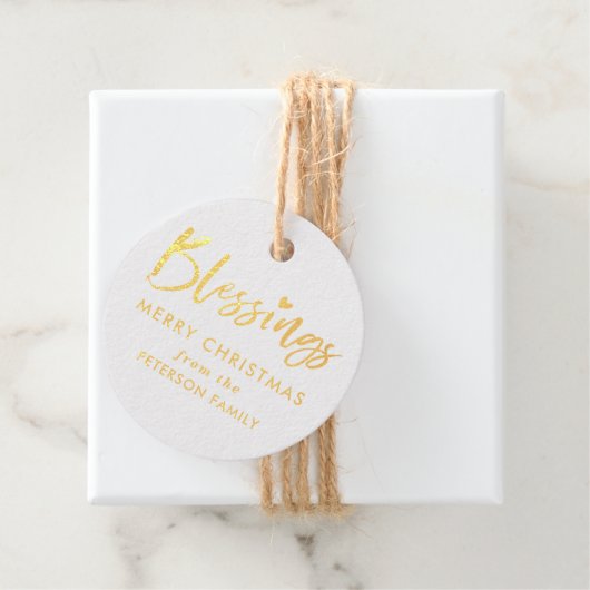 Gold Foil Calligrafy Segnungen Weihnachtsgeschenk Geschenkanhänger (Mit Box)