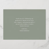 Gold Foil Calligraphy Abschluss Foto Vielen Dank Folieneinladung (Rückseite)