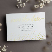Gold Foil Calligraphy Confetti Save the Date Card Folieneinladung