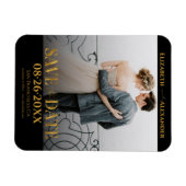 Gold Foil Calligraphy Save the Date Foto Magnet (Horizontal)