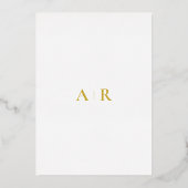 Gold Foil Calligraphy Script Moderne Hochzeit Folieneinladung (Rückseite)