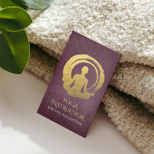 Gold Foil Calligraphy Yoga Meditation & ZEN Symbol Visitenkarte