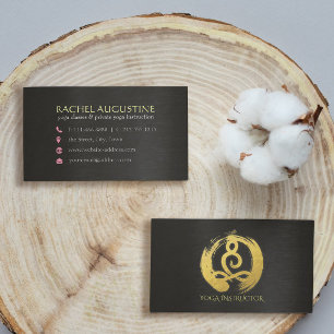 Gold Foil Calligraphy Yoga Meditation ZEN Symbol Visitenkarte