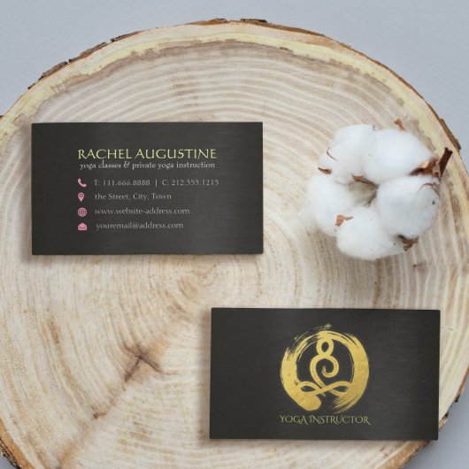 Gold Foil Calligraphy Yoga Meditation ZEN Symbol Visitenkarte