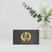Gold Foil Calligraphy Yoga Meditation ZEN Symbol Visitenkarte (Stehend Vorderseite)