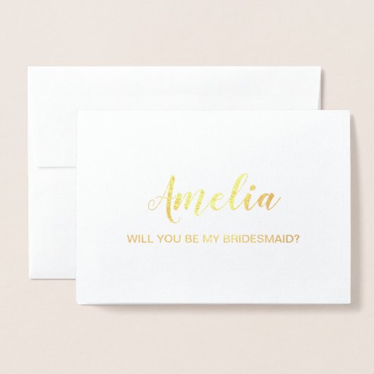 Gold Foil Card | Junggesellinnenabschiede Folienkarte (Vorderseite mit Umschlag)
