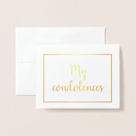 Gold Foil Card "Mein Beileid" Folienkarte (Vorderseite mit Umschlag)