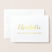 Gold Foil Card | Werden Sie meine Blume sein? Folienkarte (Vorderseite mit Umschlag)