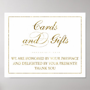 Gold Foil Cards & Gifts Wedding Sign Poster