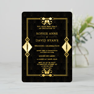 GOLD FOIL Casino Royale Las Vegas Poker Wedding Folieneinladung