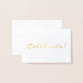 Gold Foil Celebrate Mini Card Folienkarte (Vorderseite mit Umschlag)