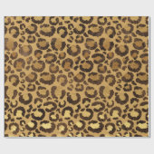 Gold Foil Cheetah Muster Jungle Geburtstagsparty Geschenkpapier (Flach)