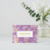 *~* Gold Foil Chic Lila Marble Popular Glam Luxe Visitenkarte (Stehend Vorderseite)