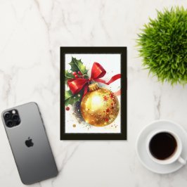 Gold Foil Christmas Ornament Card