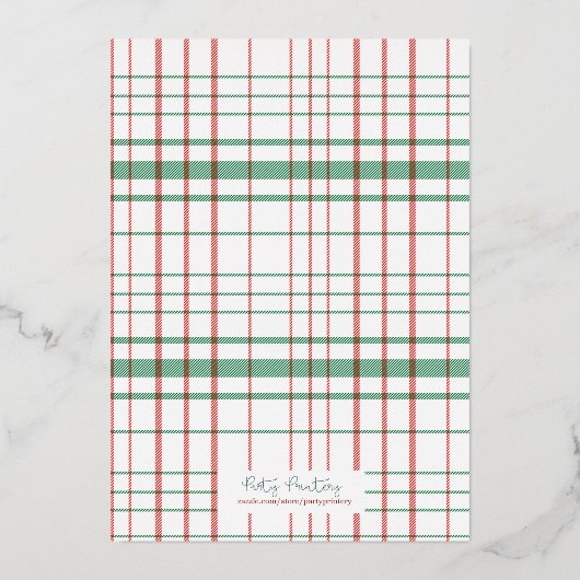 Gold Foil Christmas Party Einladung (Rückseite)