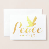 Gold Foil Christmas Peace Dove Card Folienkarte (Vorderseite mit Umschlag)