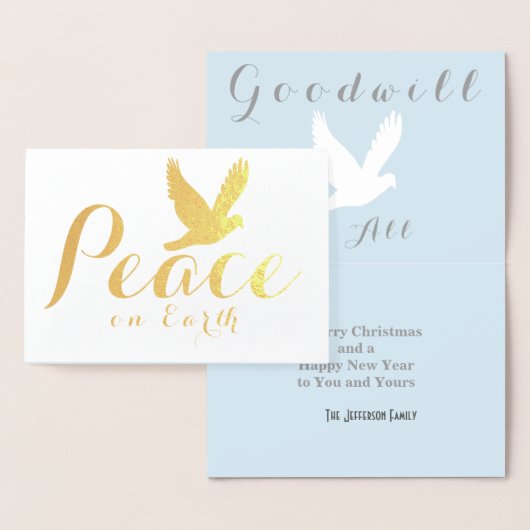 Gold Foil Christmas Peace Dove Card Folienkarte (Anzeige)