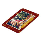 Gold Foil Christmas Tree Muster Red Holiday Foto Magnet (Linke Seite)