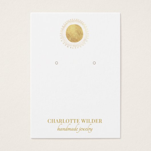 Gold Foil Circle Earring Display Card (Vorderseite)