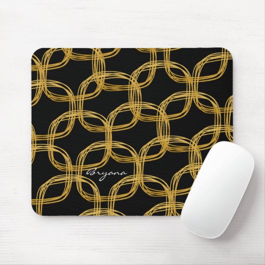 Gold Foil Circle Modern Glam Mouse Pad Mousepad (Mit Mouse)