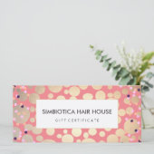 Gold Foil Circles Confetti Geschenkgutschein Rosa (Stehend Vorderseite)