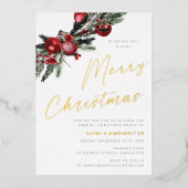 Gold Foil Classic Christmas Party Folieneinladung (Vorderseite)