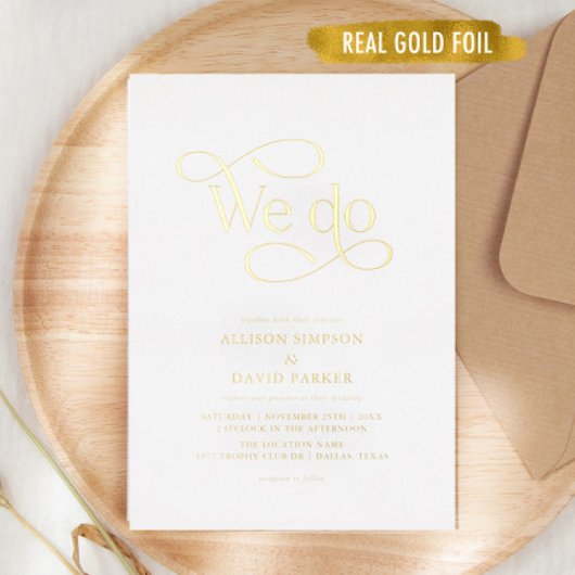 Gold Foil Classic Script wir machen Einladungen fü